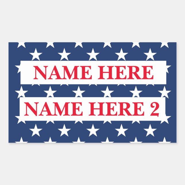 Customise Election Name  Rectangular Sticker (Front)