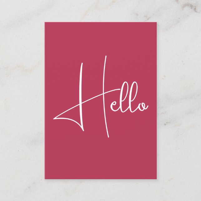 Customise Elegant Modern Vertical Template Hello Business Card (Front)