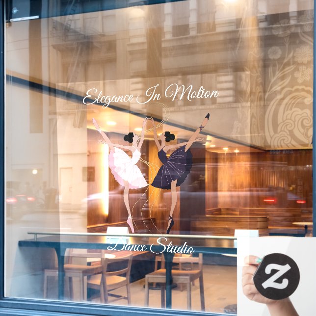 Customise Elegant Pair of Dancing Ballerinas Studi (Cafe Window)