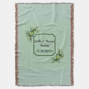 Customise Emerald Wedding Throw Blanket