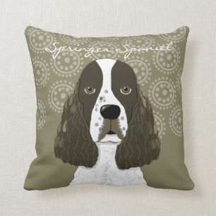 Customise English Springer Spaniel in Brown White Cushion