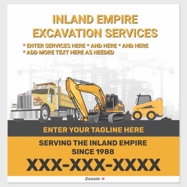 Customise Excavation General Contractor Constructi (Sheet)