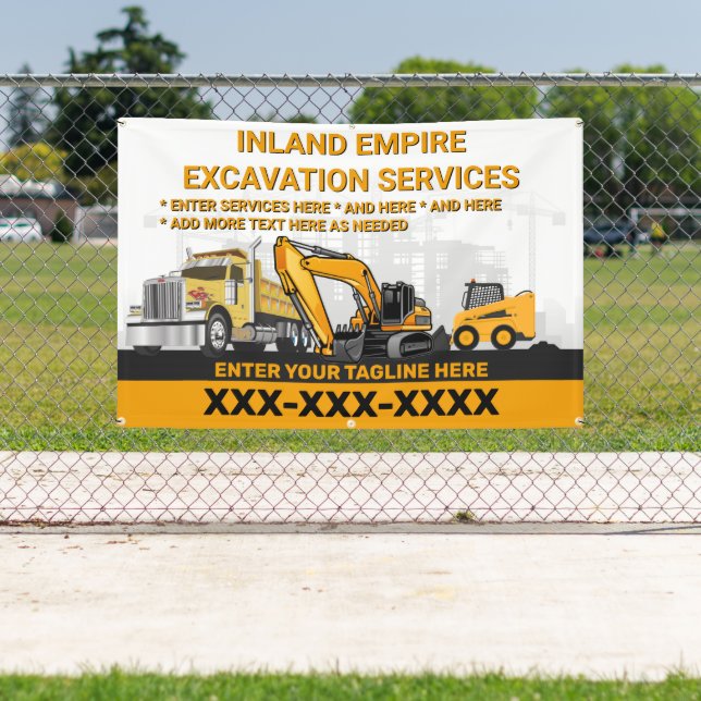 Customise Excavation General Contractor Constructi Banner (Insitu)
