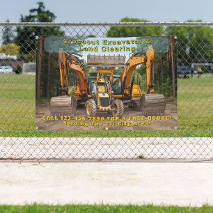 Customise Excavator Site Preparation Promo Fence Banner