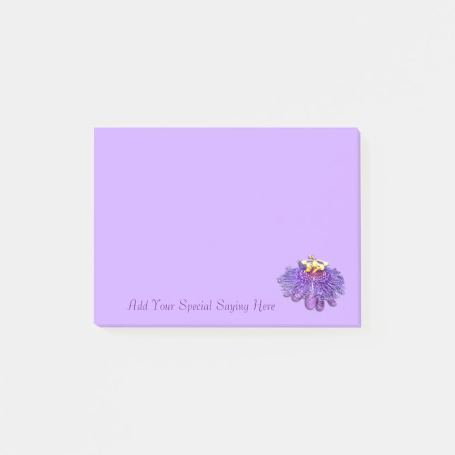 Customise Exotic Purple Passion Flower Notepad (Front)