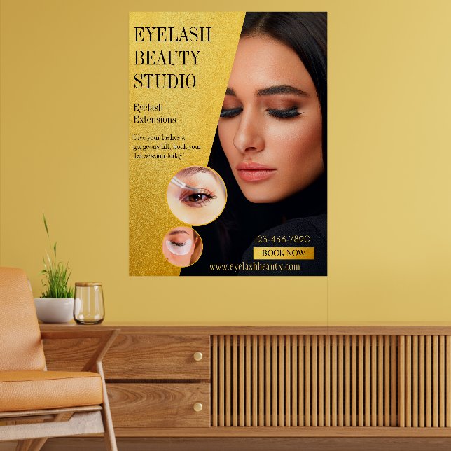 Customise Eyelash Extensions Studio Large Size Poster (Living Room 2)