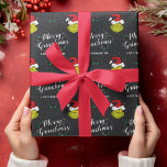 Customise Family Name - The Grinch Wrapping Paper<br><div class="desc">Celebrate your Holiday's this year with Dr. Seuss and this Merry Grinchmas wrapping paper.  Personalise by adding your custom text!</div>