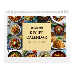Customise Family Recipes into a 15 Month Recipe  Calendar
