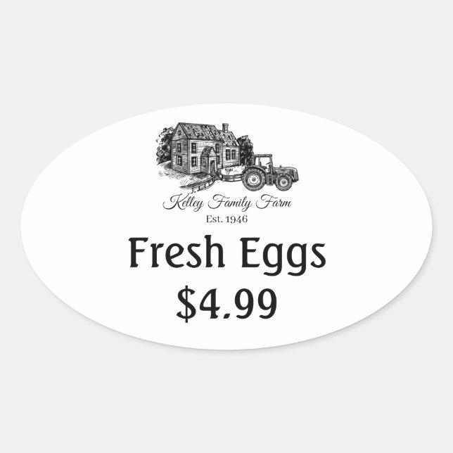 Customise Farm Fresh Egg Price Labels (Front)