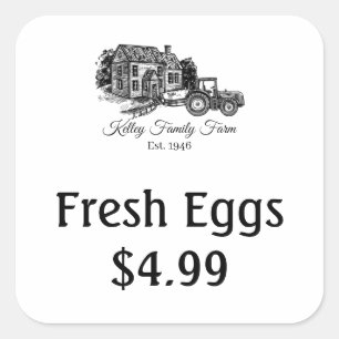 Customise Farm Fresh Egg Price Labels