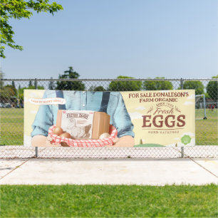 Customise Farm Fresh Organic Eggs For Sale X Large Banner