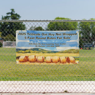 Customise Farm Round Bale Hay For Sale Banner
