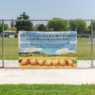 Customise Farm Round Bale Hay For Sale Banner