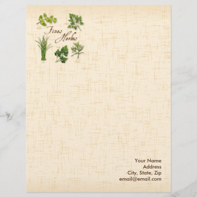 Customise Fines Herbs Letterhead (Front)