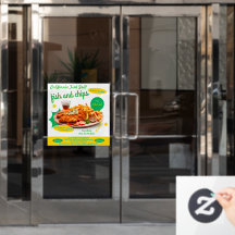 Customise Fish And Chips Cafe Sales Promo Door
