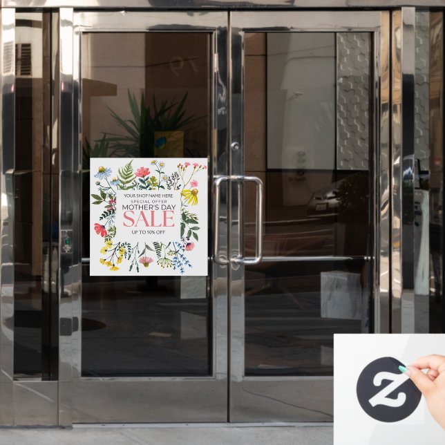 Customise Floral White Mother's Day Sale Shop (Office Door)