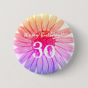 Customise Flower Button It's my birthday