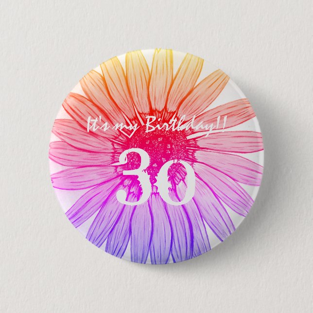 Customise Flower Button It's my birthday (Front)
