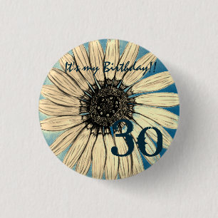 Customise Flower Button It's my birthday