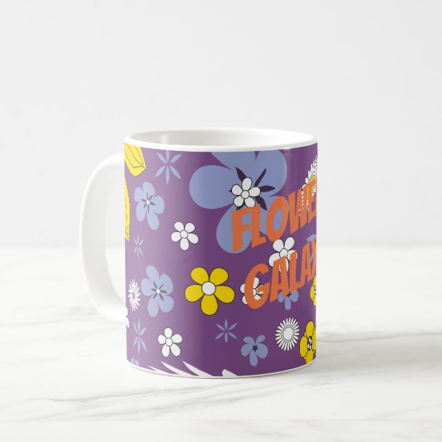 Customise Flower Galaxy Coffee Mug (Front Left)