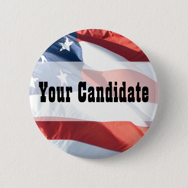 Customise For Any Cause - American Flag Button (Front)