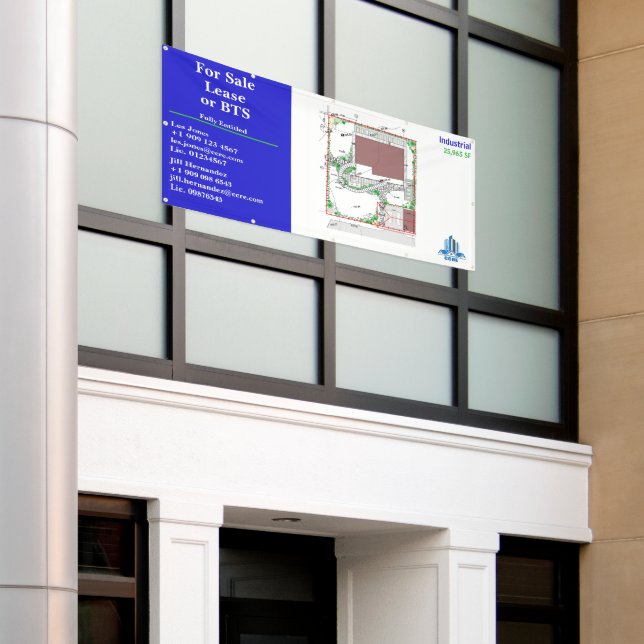 Customise For Sale Lease or BTS Site Drawing Logo Banner (Outside Building)