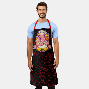 Customise Funny Barbecue Chef Hog Pig Grilling  Apron
