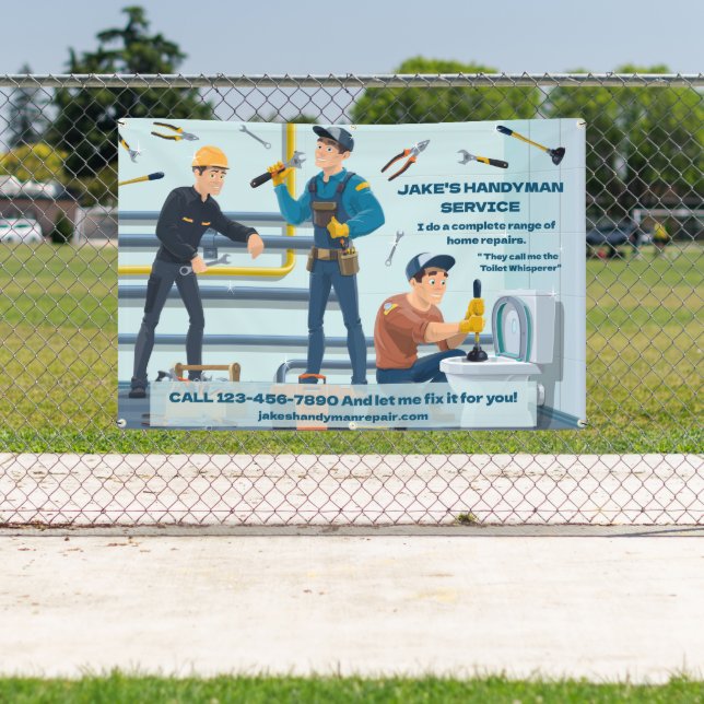 Customise Funny Handyman Business Advertising Banner (Insitu)