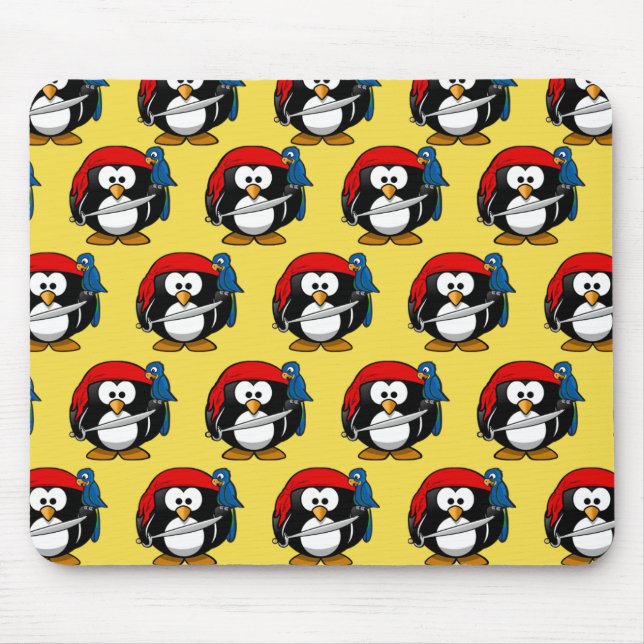 Customise Funny Pirate Pinguin by storeman Mouse Pad (Front)