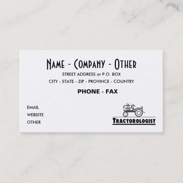 Customise Funny Tractor Business Card (Front)