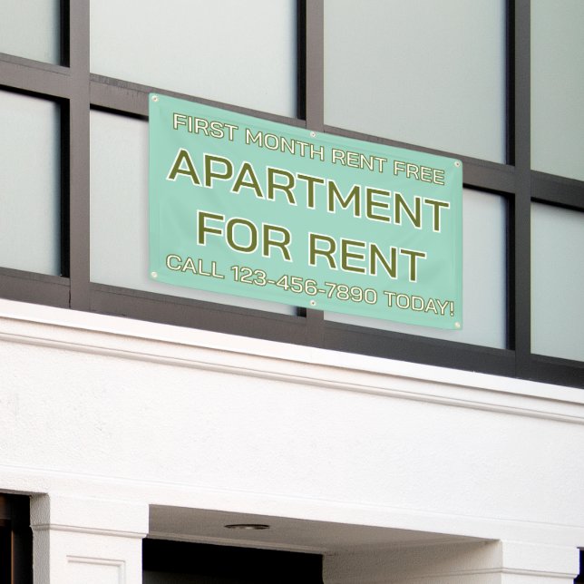 Customise Generic Apartment For Rent Lease Large  Banner (Outside Building)