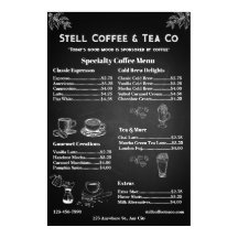 Customise Generic Coffee Menu Price Chalkboard 