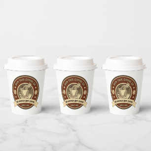 Customise Generic Coffee Shop Rustic Front Paper Cups