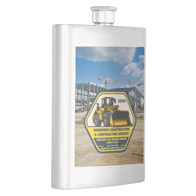 Customise Generic Construction Contracting Busines Hip Flask (Right)