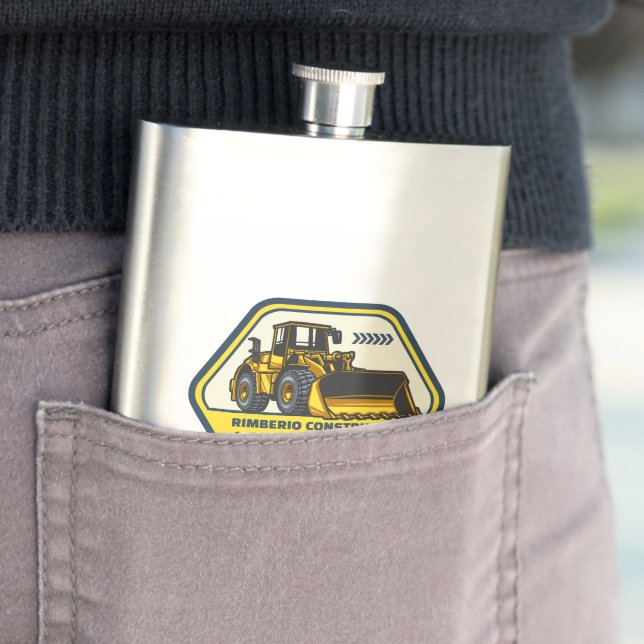 Customise Generic Construction Contracting Busines Hip Flask (In Situ)