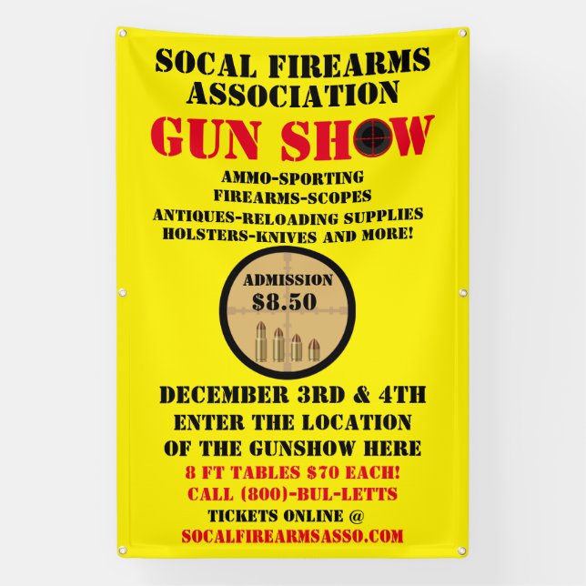 Customise Generic Gun Show Event Detailed  Banner (Vertical)