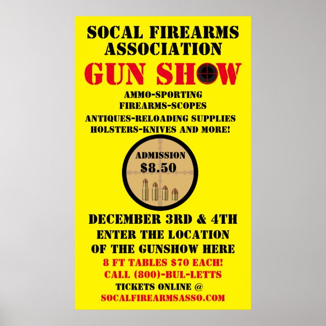 Customise Generic Gun Show Event Detailed  Poster (Front)