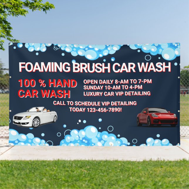 Customise Generic Large Car Wash Business  Banner (Outside)