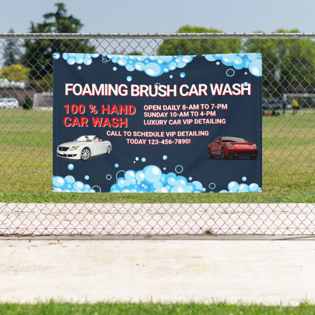 Customise Generic Large Car Wash Business  Banner (Insitu)
