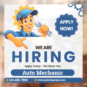 Customise Generic Now Hiring Auto Mechanic 