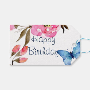 Customise Gift Tag - Floral Butterfly Design 2