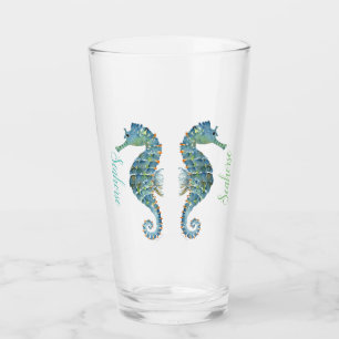 Customise Glass Tumblers - Nautical Seahorse