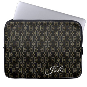 Customise Gold And Black Art Deco Laptop Sleeve