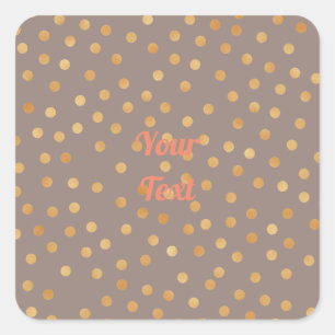 Customise Gold Glitter Square Sticker
