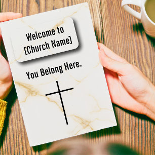 Customise Gold Marble Church Services Bulletin Flyer