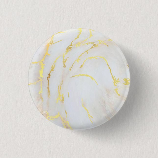 Customise Gold Marble Template Trendy Elegant 3 Cm Round Badge (Front)