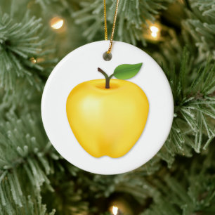 Customise Golden Delicious Apple Ceramic Ornament