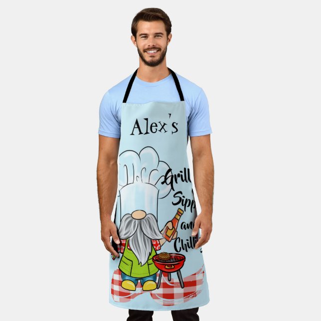 Customise Grilling BBQ  Apron (Worn)