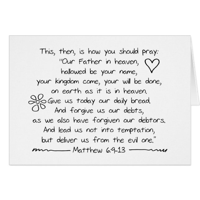 Customise Handwriting Bible Verse The Lords Prayer (Front Horizontal)