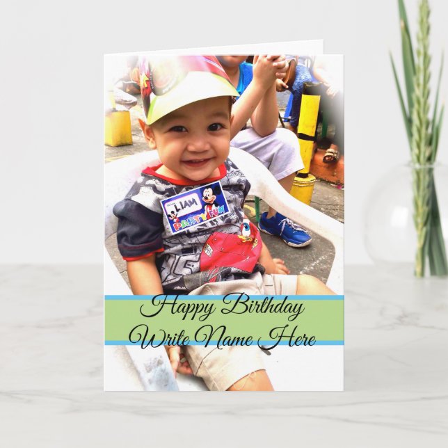 Customise Happy Birthday Card With Photograph (Front)